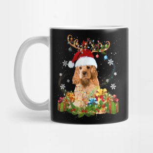 Cocker Spaniel christmas lights santa hat xmas reindeer Mug